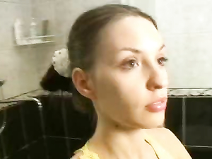 Petite Brunette Cutie Fucking In The Bathroom