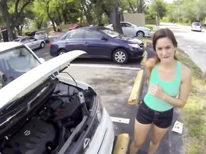 Skintight Shorts Draw Him To The Slutty Teen Girl